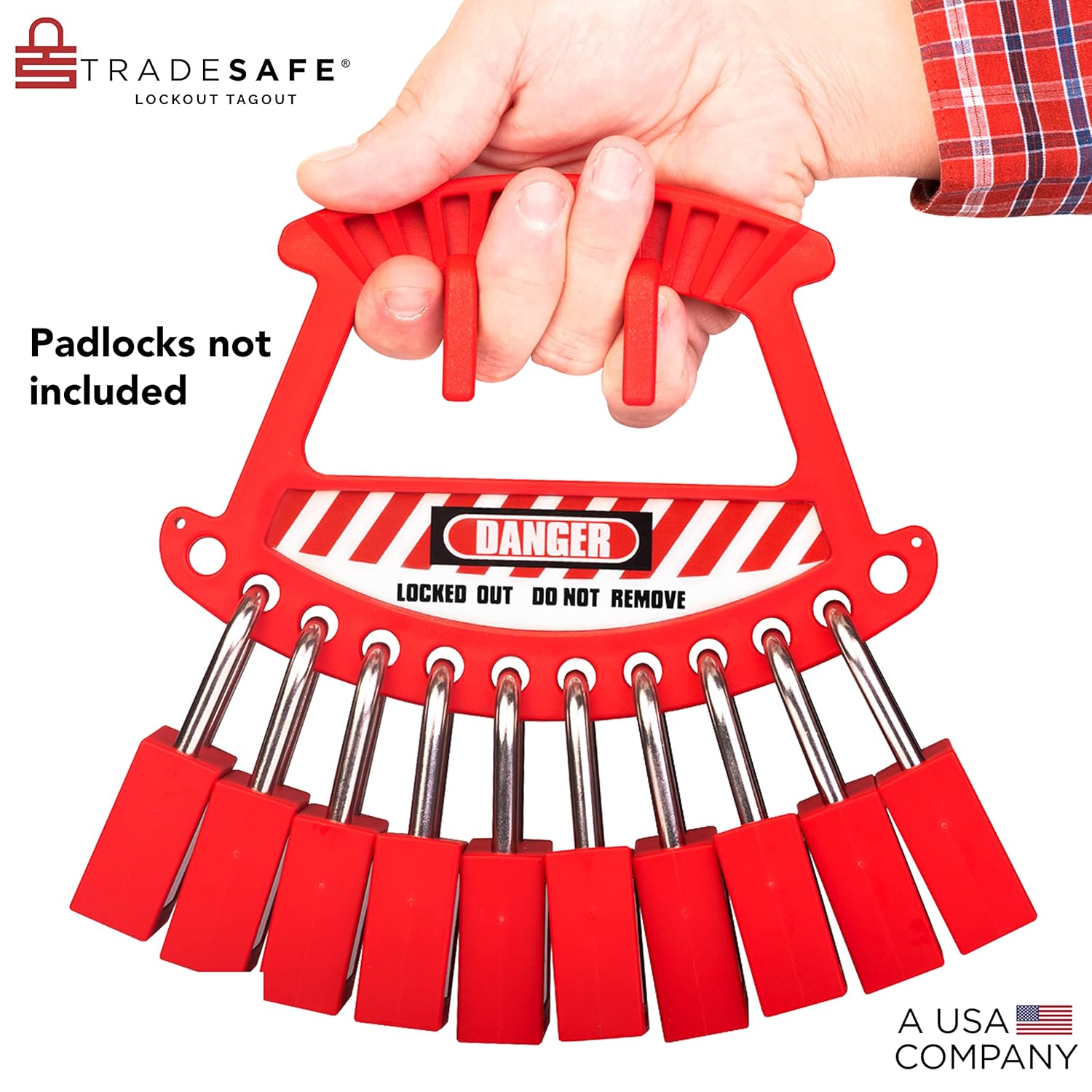 Portable Lockout Locks Station - Lockout Tagout Locks Rack for 12 Padlocks (Padlocks Not Included) - WildKart