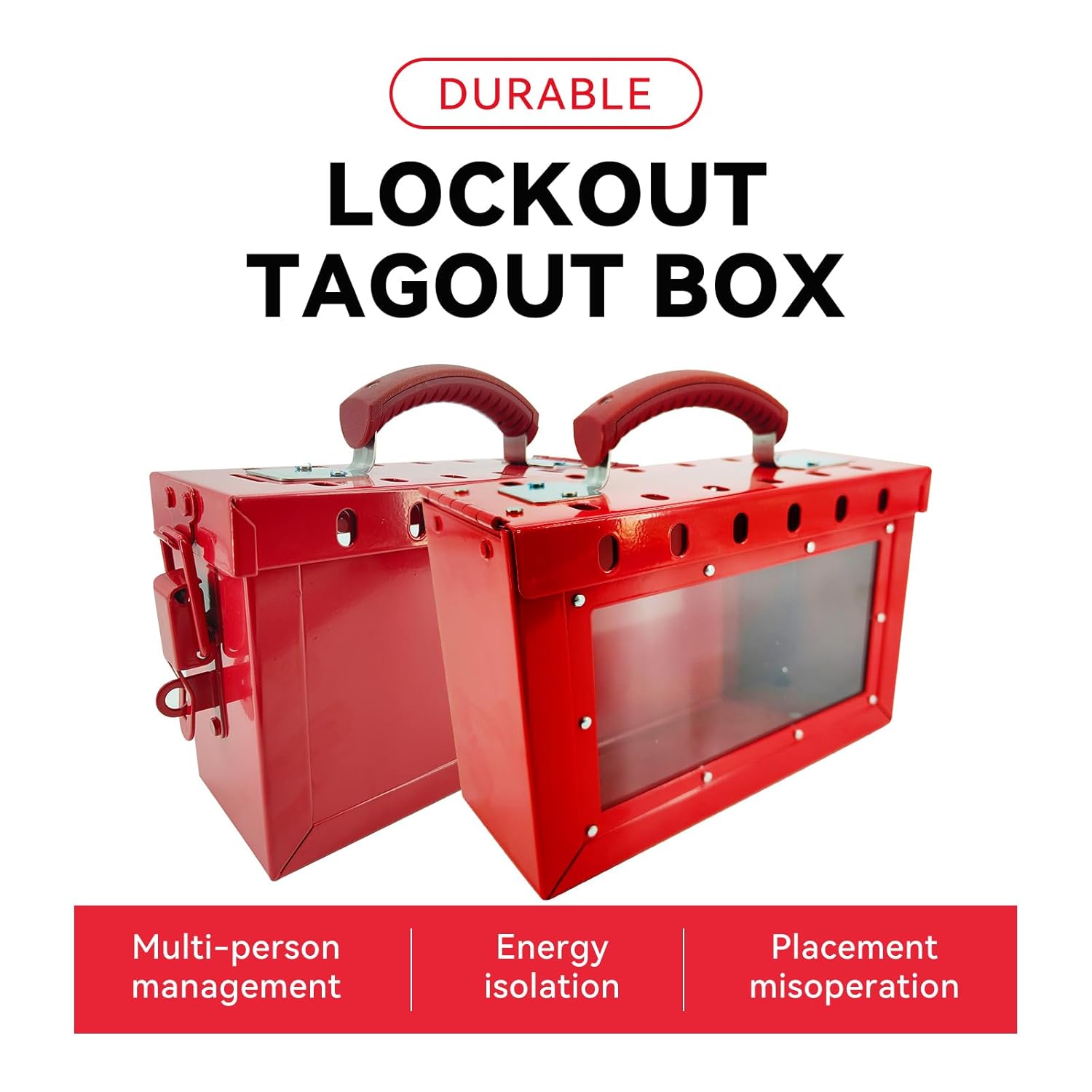 Portable Lockout Tagout Box Kit with 6 Loto Locks for OSHA Compliant Safety Procedures