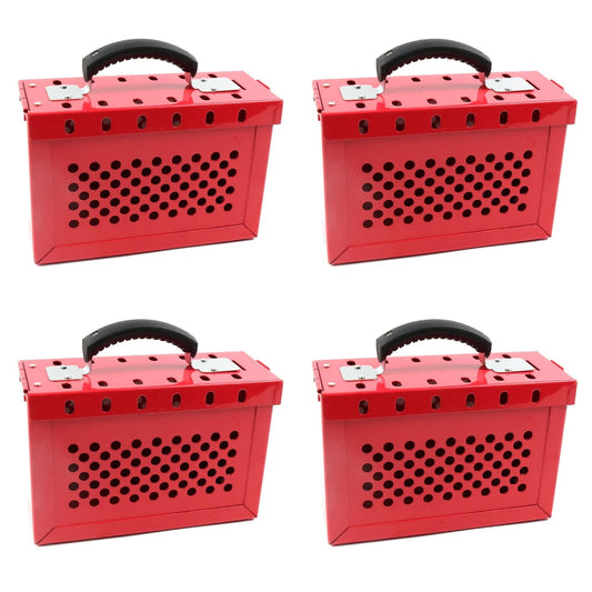 Portable Loto Box Kit with 4 Safety Padlocks for Lockout Tagout Station