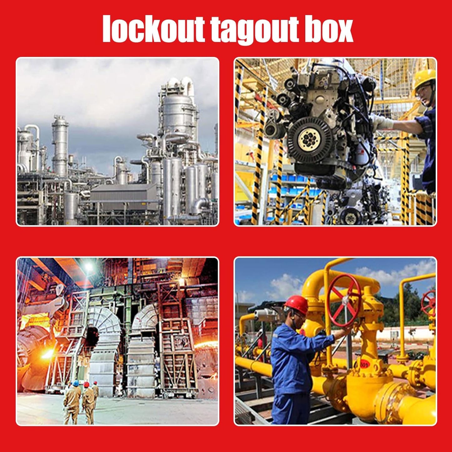 Portable Loto Box Kit with 4 Safety Padlocks for Lockout Tagout Station
