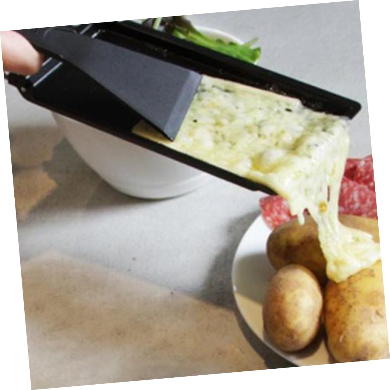 Portable Mini Non-Stick Baking Tray & Cheese Grill Set for Outdoor Camping - High Temp Resistant Black Handle Kitchen Tool