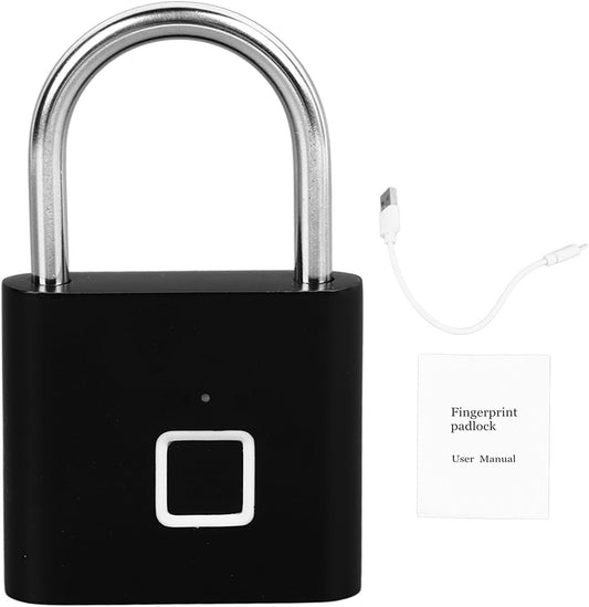 Portable Mini Smart Fingerprint Padlock with USB Charging - Biometric Touch Security for Gym Locker & Luggage