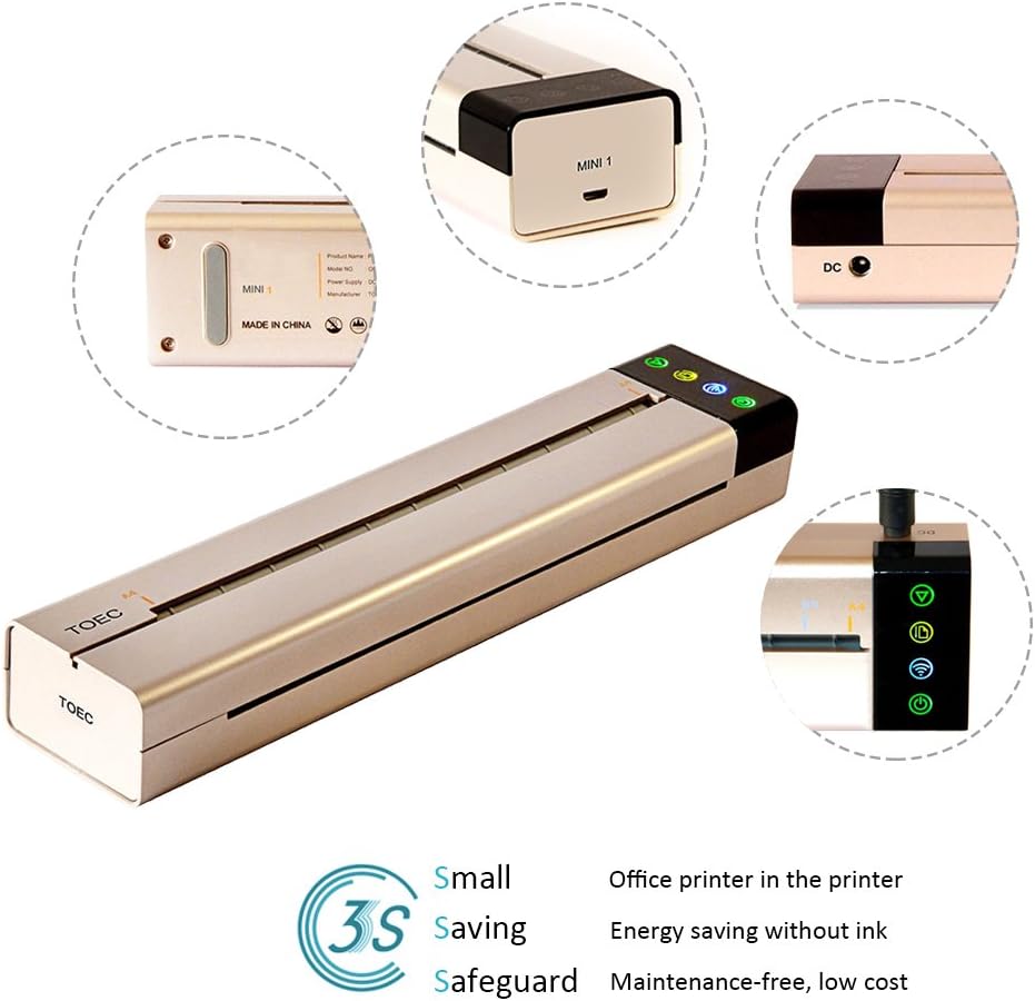 Portable Mini Thermal Copier Printer for Office and Travel, Connects to Phone and Computer