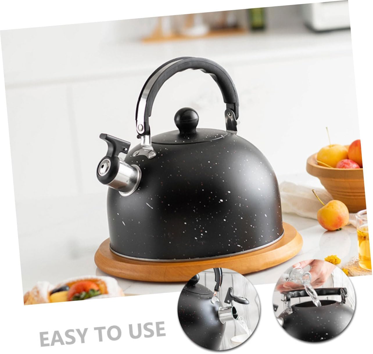 Portable Stainless Steel Electric Tea Kettle with Gooseneck Spout and Cordless Design for Camping and Home Use