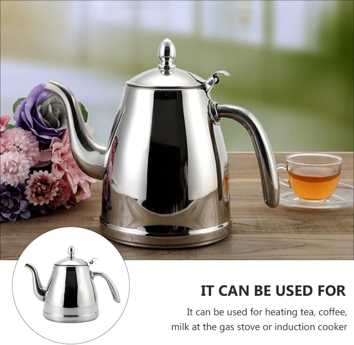 Portable Stainless Steel Kettle for Gas Stove - Easy to Clean with Anti-Scald Handle
