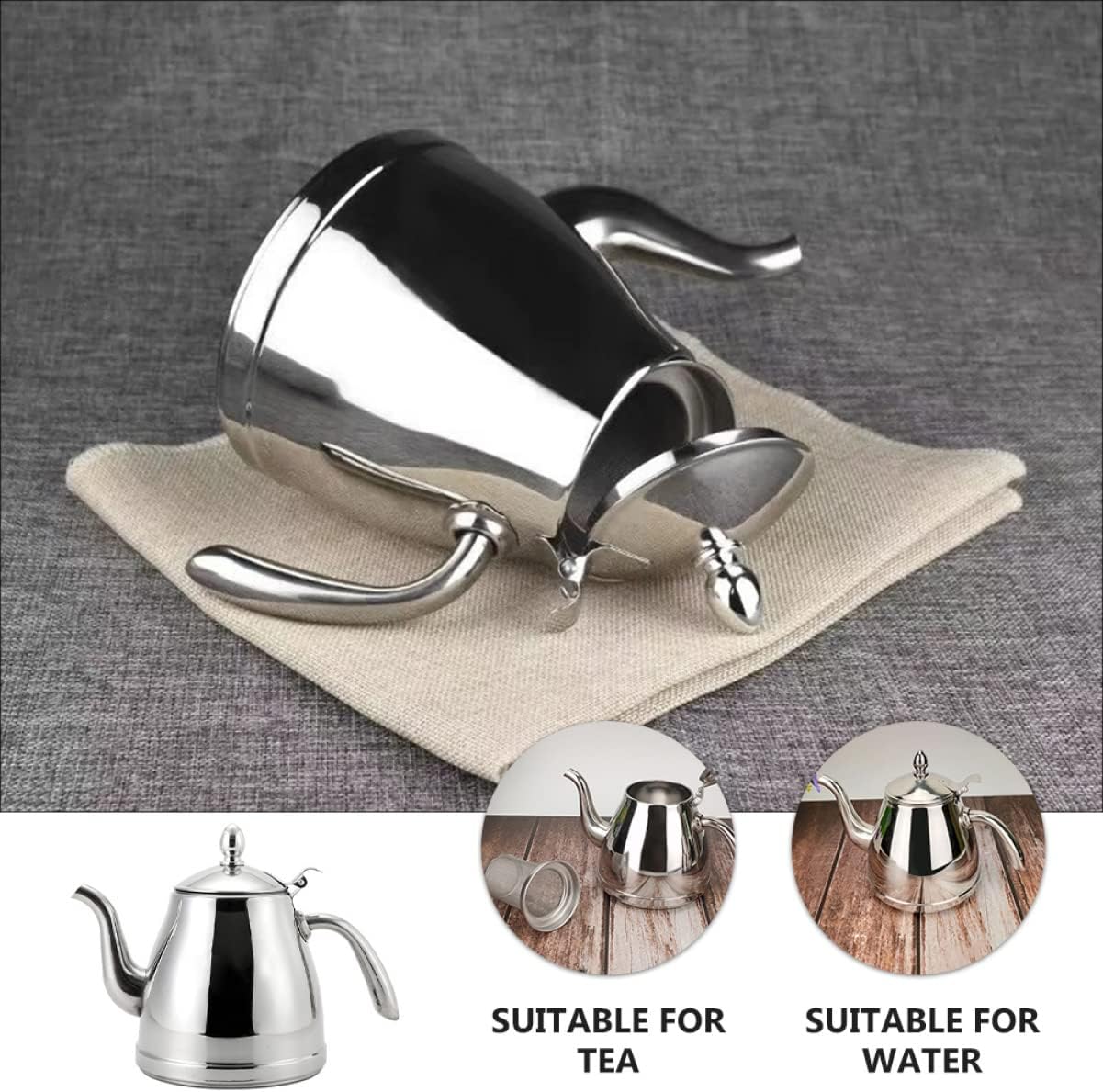 Portable Stainless Steel Kettle for Gas Stove - Easy to Clean with Anti-Scald Handle