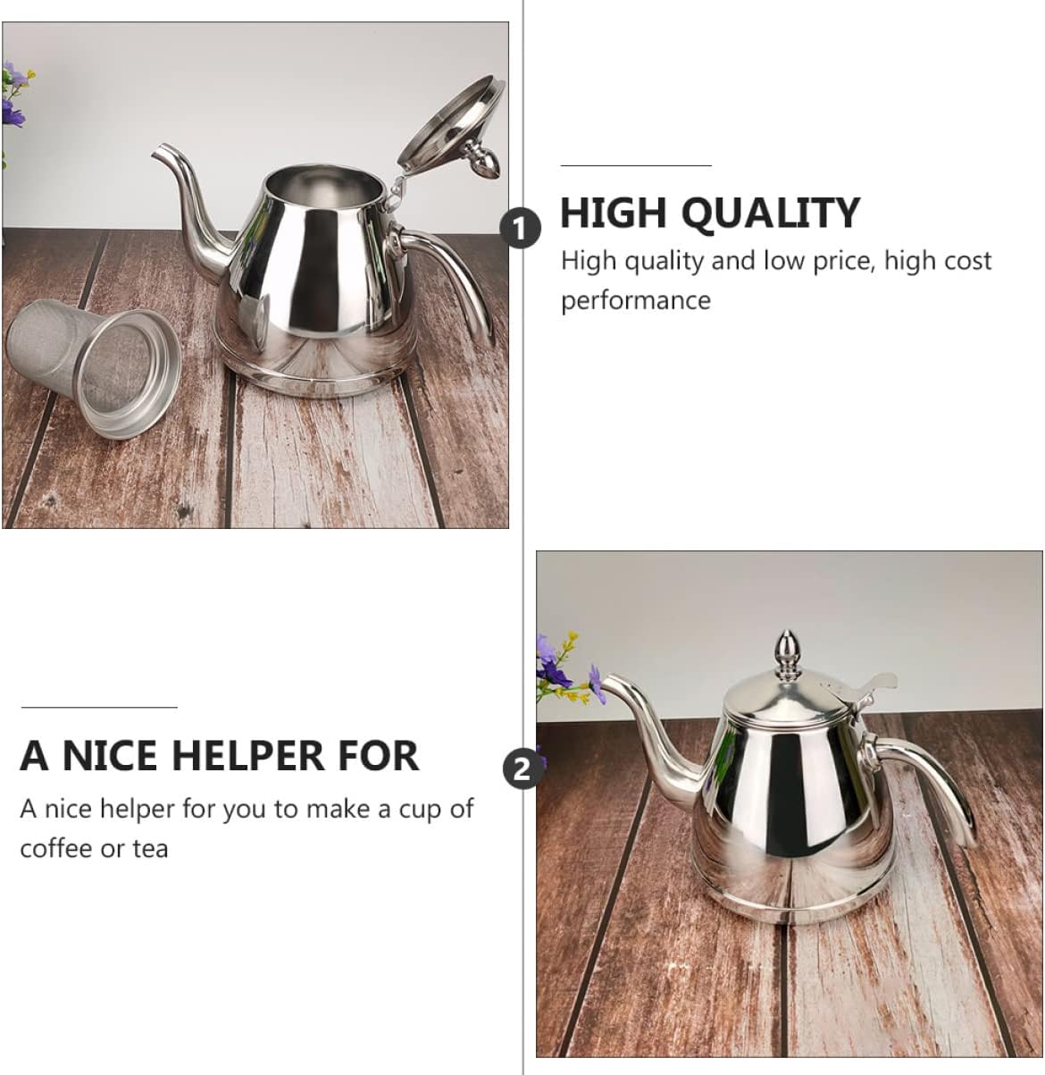 Portable Stainless Steel Kettle for Gas Stove - Easy to Clean with Anti-Scald Handle