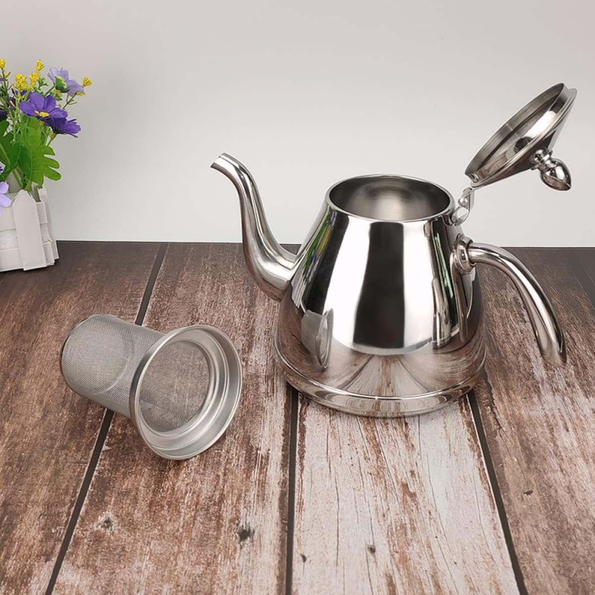 Portable Stainless Steel Kettle for Gas Stove - Easy to Clean with Anti-Scald Handle
