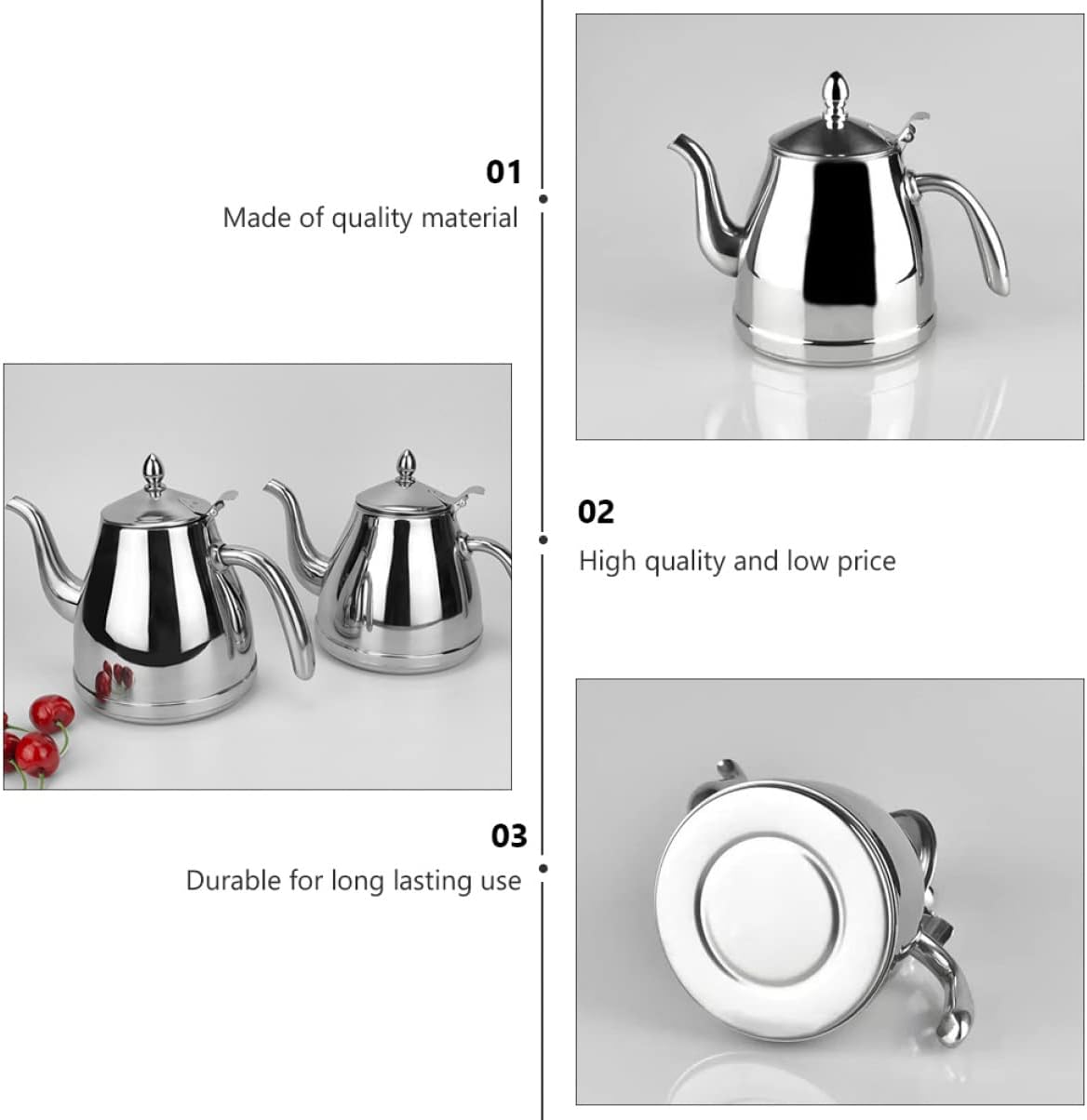Portable Stainless Steel Kettle for Gas Stove - Easy to Clean with Anti-Scald Handle