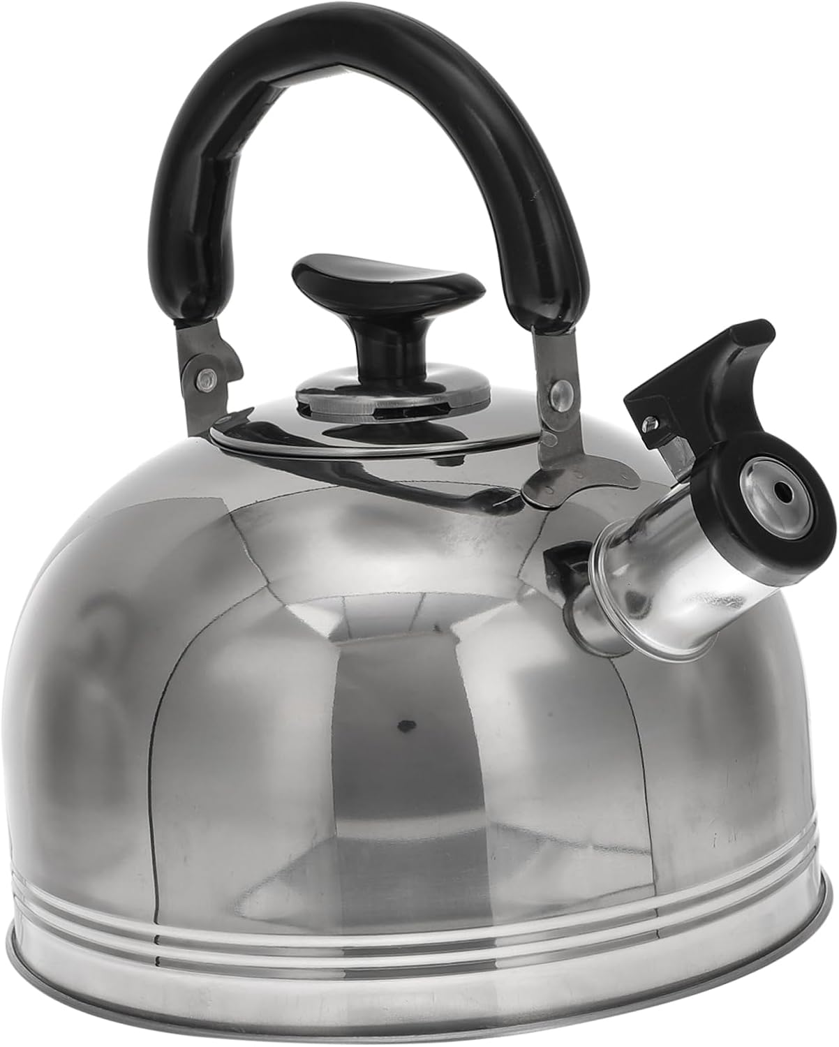 Portable Stainless Steel Whistling Coffee Kettle for Boiling Water on Gas Stove - Office Tea Pot with Lid
