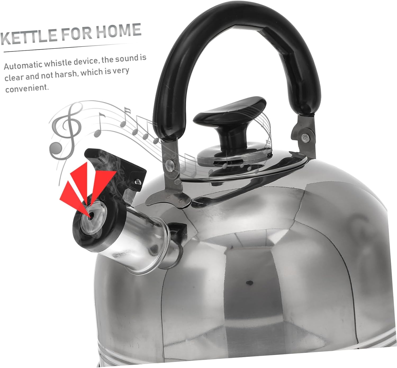 Portable Stainless Steel Whistling Coffee Kettle for Boiling Water on Gas Stove - Office Tea Pot with Lid