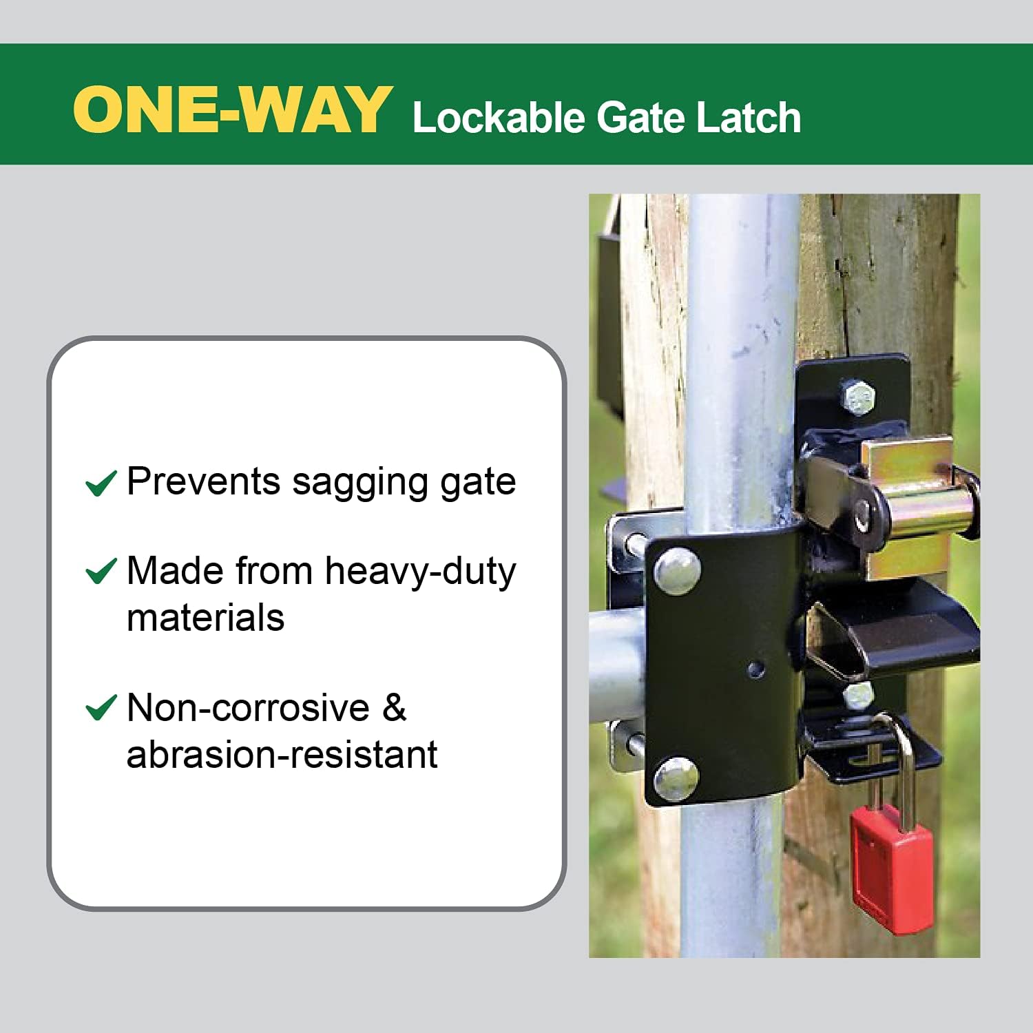 Powerfields Power-Latch Single-Way Gate Latch - Secure Your Gate with Ease