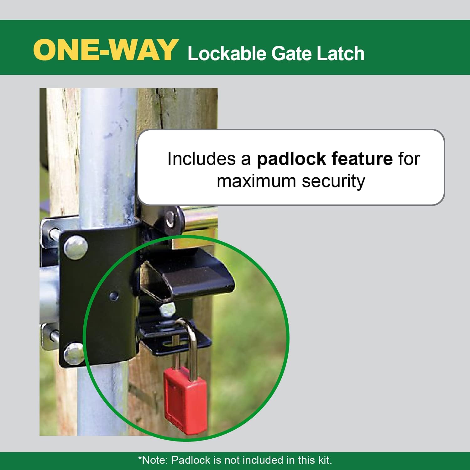 Powerfields Power-Latch Single-Way Gate Latch - Secure Your Gate with Ease