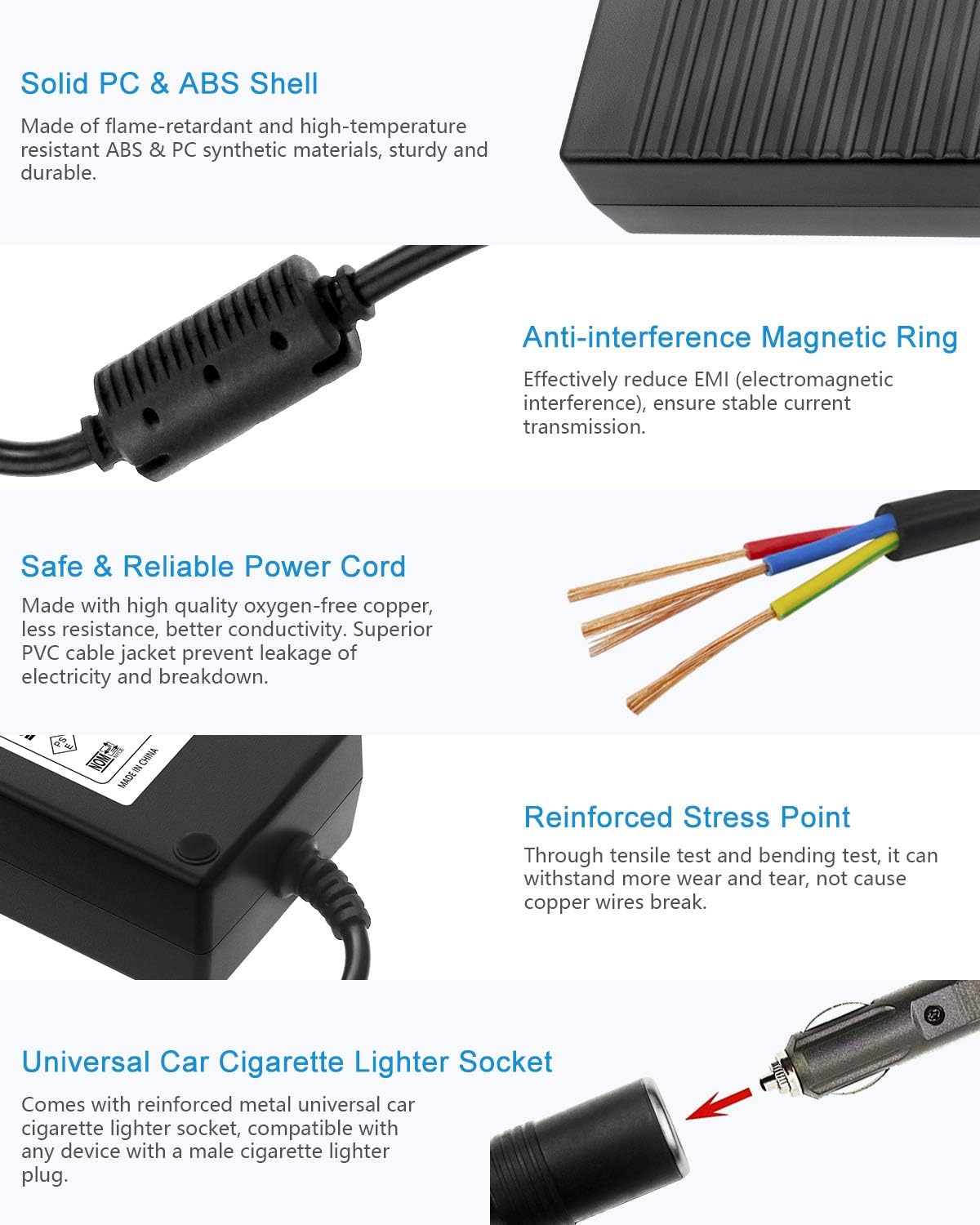 Powerful 110V to 12V 10A 120W Car Cigarette Lighter Adapter Power Supply for Car Devices