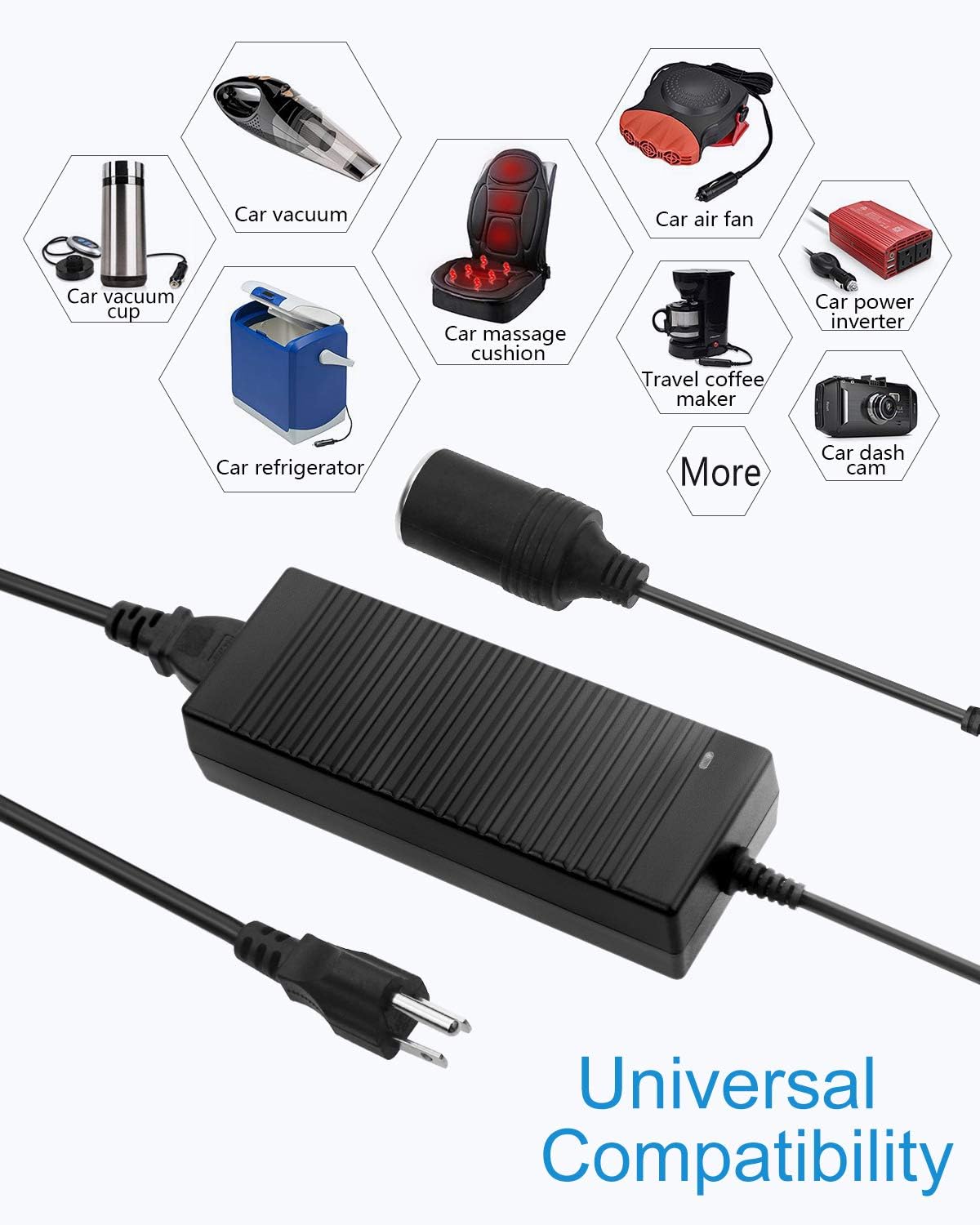 Powerful 110V to 12V 10A 120W Car Cigarette Lighter Adapter Power Supply for Car Devices