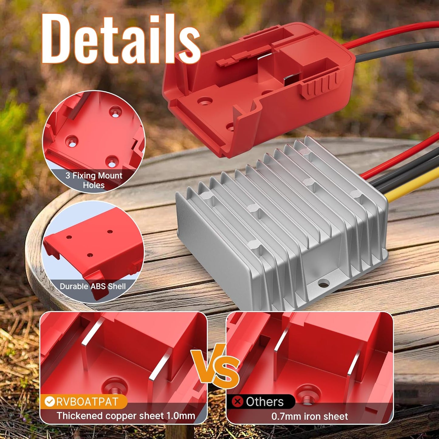 Powerful RV Boat Step Down Converter 18V to 12V 240W for Power Wheel Battery Adapter - DC 12V 20A Buck Converter Voltage Regulator