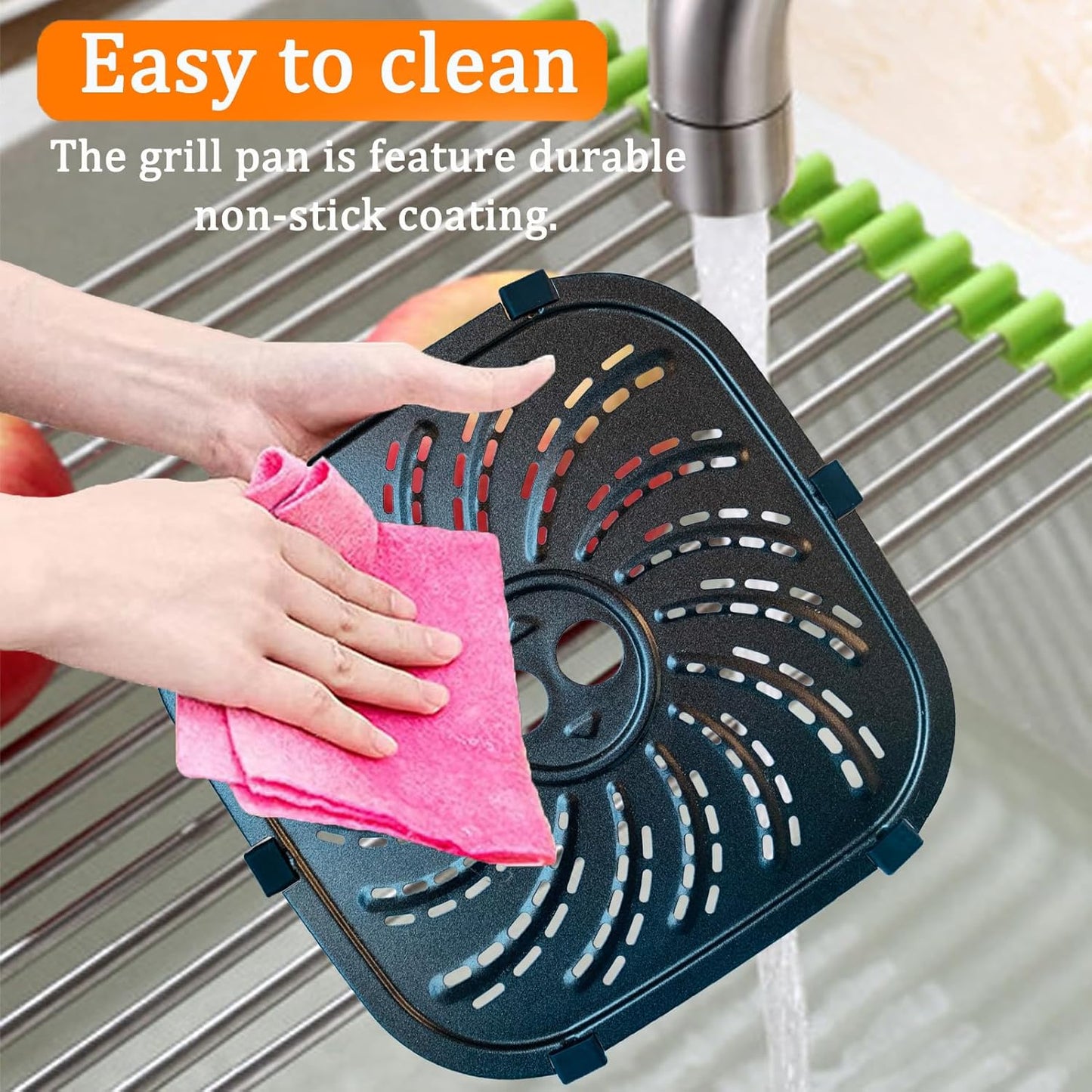 PowerXL Vortex Pro Air Fryer Plus 8QT Nonstick Grill Plate Insert Rack - Dishwasher Safe Grate Grid Shelf for PowerXL 8QT Air Fryers