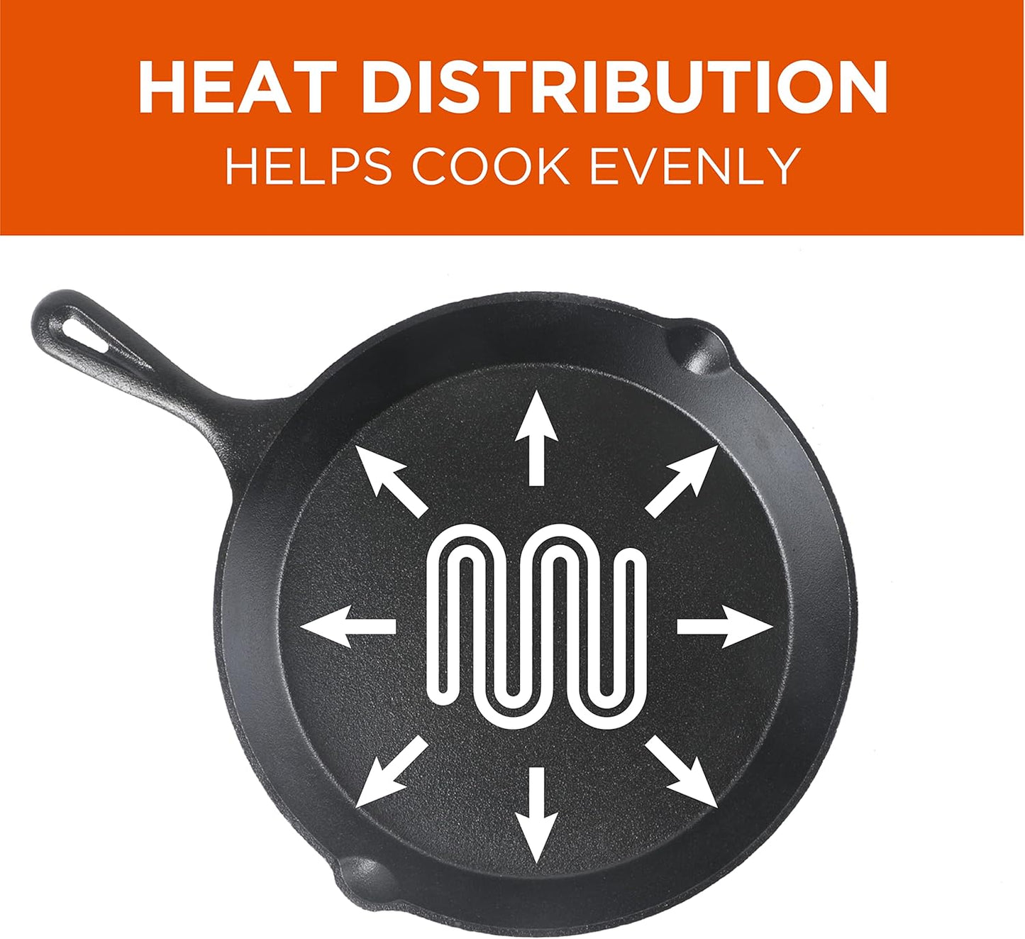 Pre-Seasoned Cast Iron Skillet Set - 6", 8", and 10" - Black Cookware for Commercial CHEF