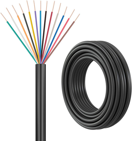 Premium 18/13 Gauge Solid Sprinkler Wire - 30 Feet Length - Ideal for 12 Valve Systems