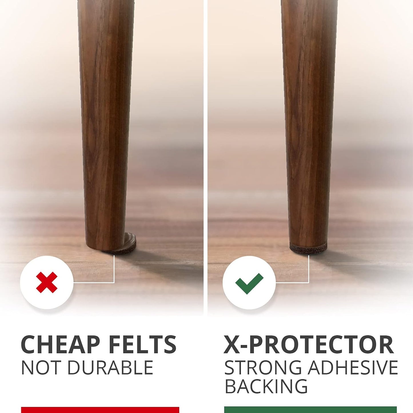 Premium Felt Furniture Pads - 181 PCS Wood Floor Protectors - X-PROTECTOR Best Furniture Feet Pads to Protect Hardwood & Laminate Floors