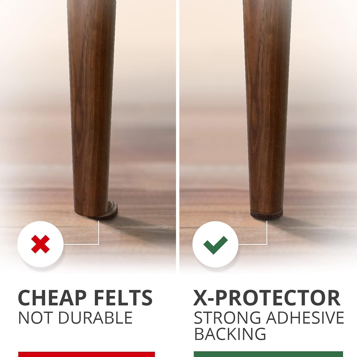 Premium Felt Furniture Pads - 181 PCS Wood Floor Protectors - X-PROTECTOR Best Furniture Feet Pads to Protect Hardwood & Laminate Floors