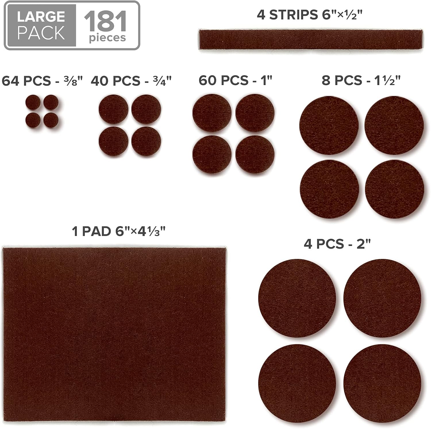 Premium Felt Furniture Pads - 181 PCS Wood Floor Protectors - X-PROTECTOR Best Furniture Feet Pads to Protect Hardwood & Laminate Floors