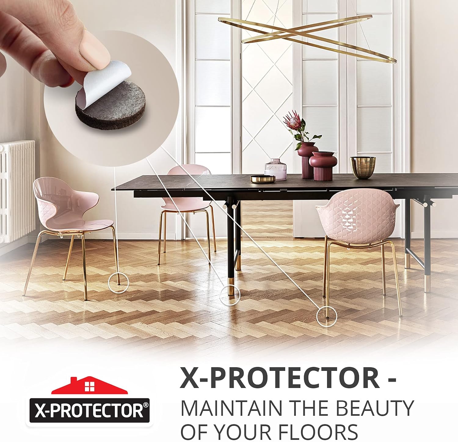 Premium Felt Furniture Pads - 181 PCS Wood Floor Protectors - X-PROTECTOR Best Furniture Feet Pads to Protect Hardwood & Laminate Floors