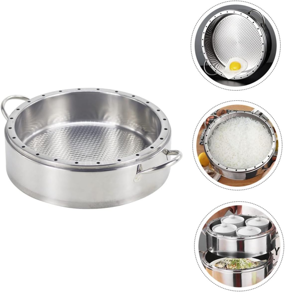 Premium Grade 304 Stainless Steel Steamer Rack - Ideal for Cooking Rice, Eggs, Fish, and Seafood in the Kitchen