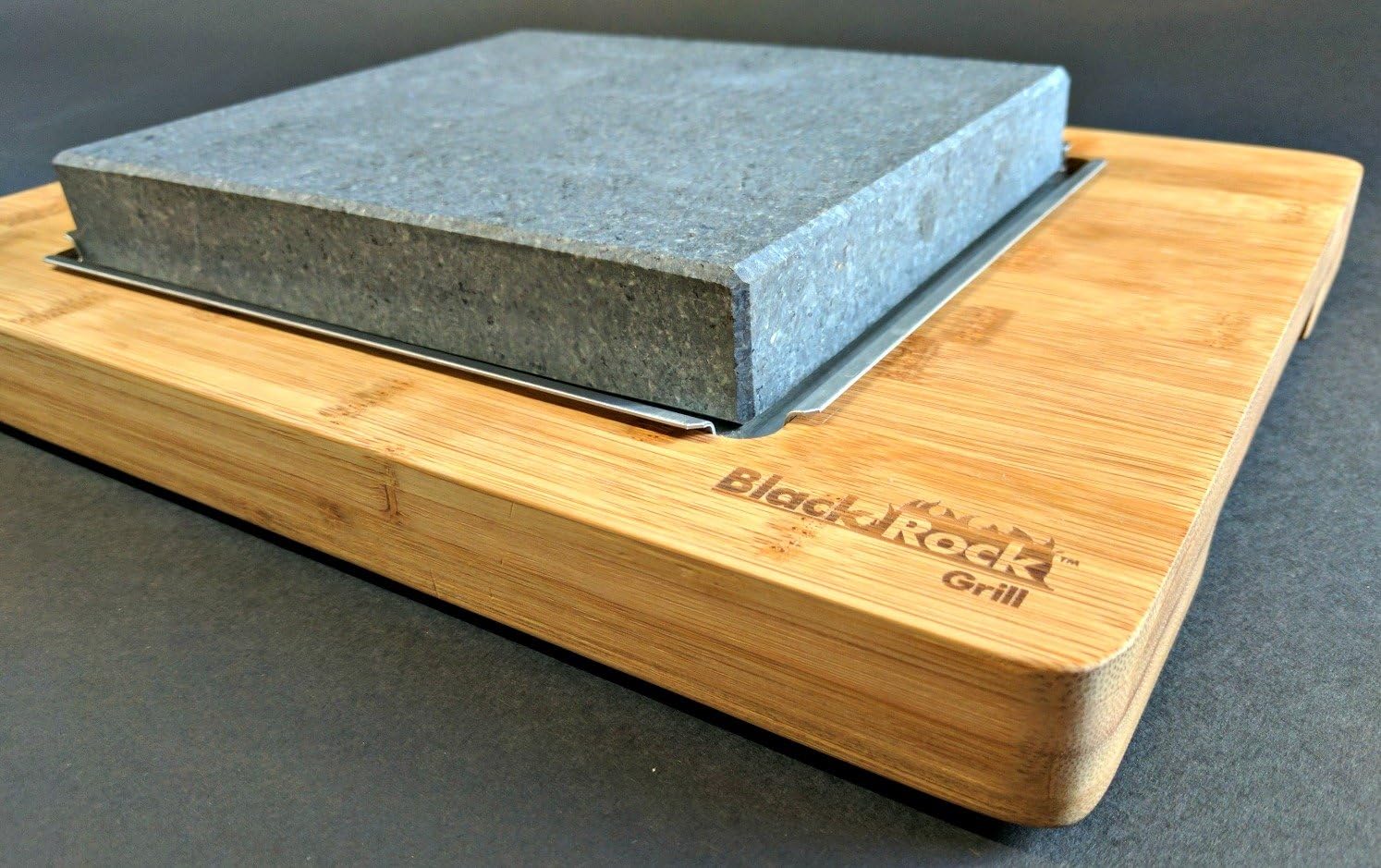 Premium Large Steak Stone Set with Black Rock Grill for Serious Steak Lovers - Big Sizzle Steak Platter