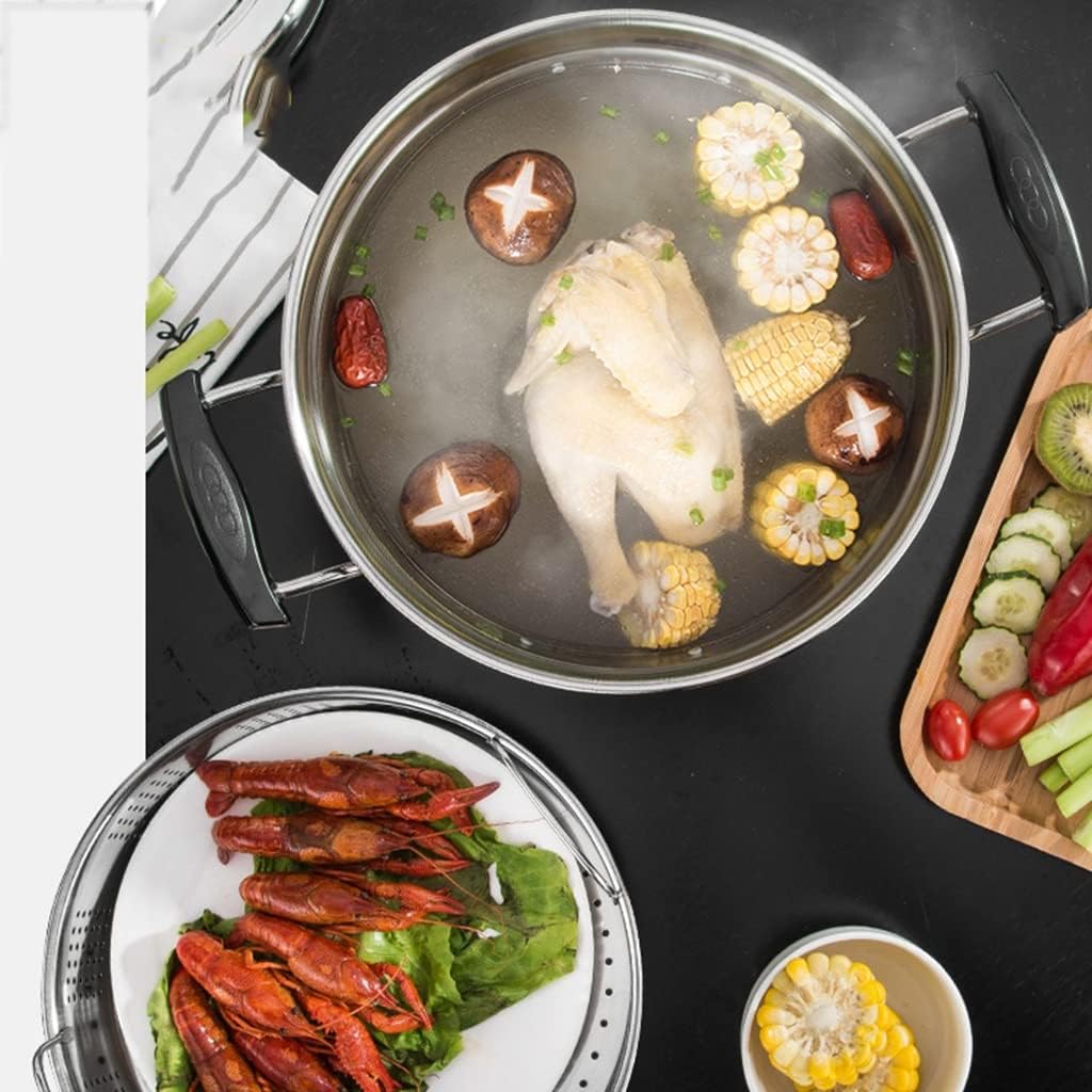 Premium Stainless Steel Double Boiler Multi Pot Steamer Cookware with Insert - 28cm Size for Electric/Gas Stoves - Ideal for Tamale, Dumpling, Seafood