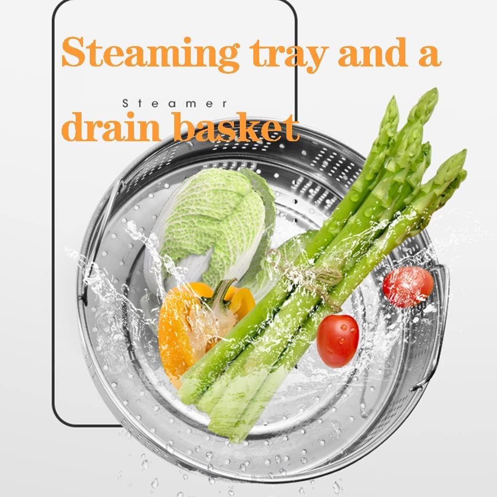 Premium Stainless Steel Double Boiler Multi Pot Steamer Cookware with Insert - 28cm Size for Electric/Gas Stoves - Ideal for Tamale, Dumpling, Seafood