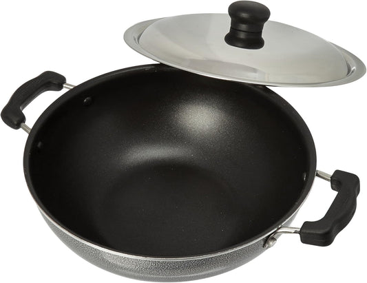 Prestige Manttra Omega Select Plus 250 Deep Fry Pan and Kadai Combo Set - Medium Size for Indian Cooking