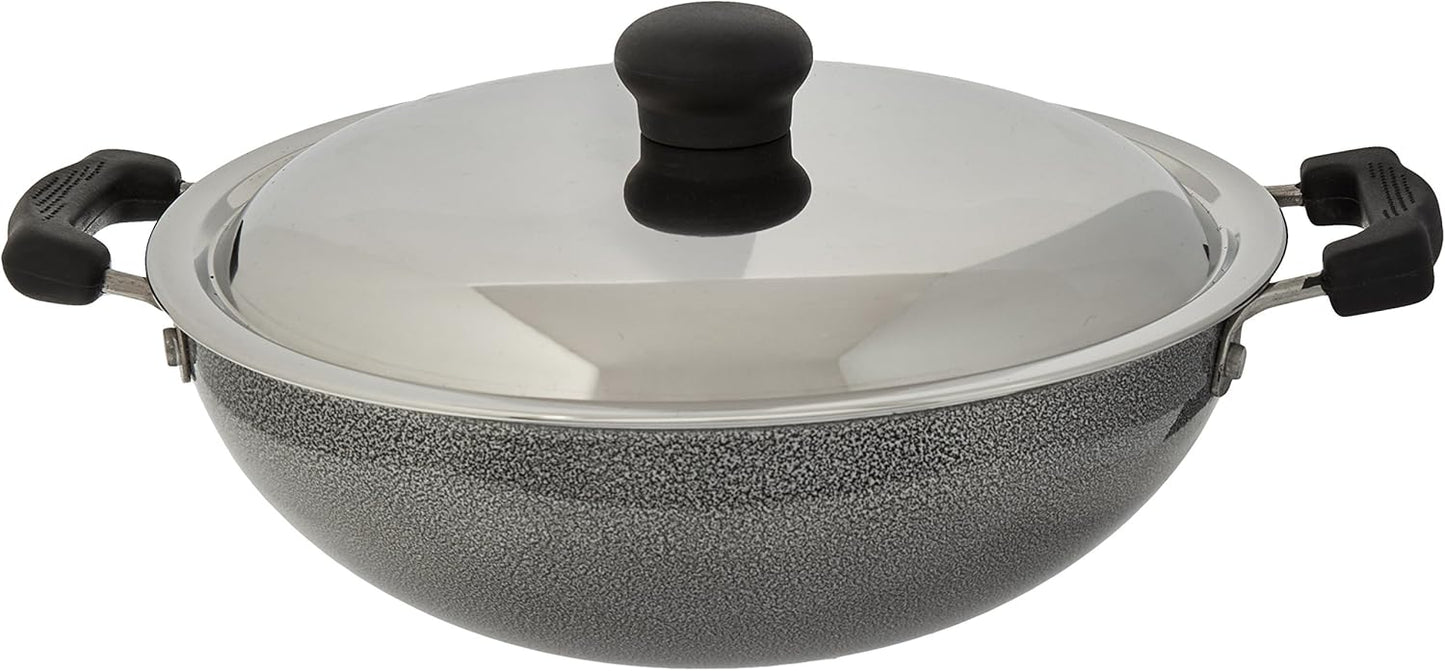 Prestige Manttra Omega Select Plus 250 Deep Fry Pan and Kadai Combo Set - Medium Size for Indian Cooking