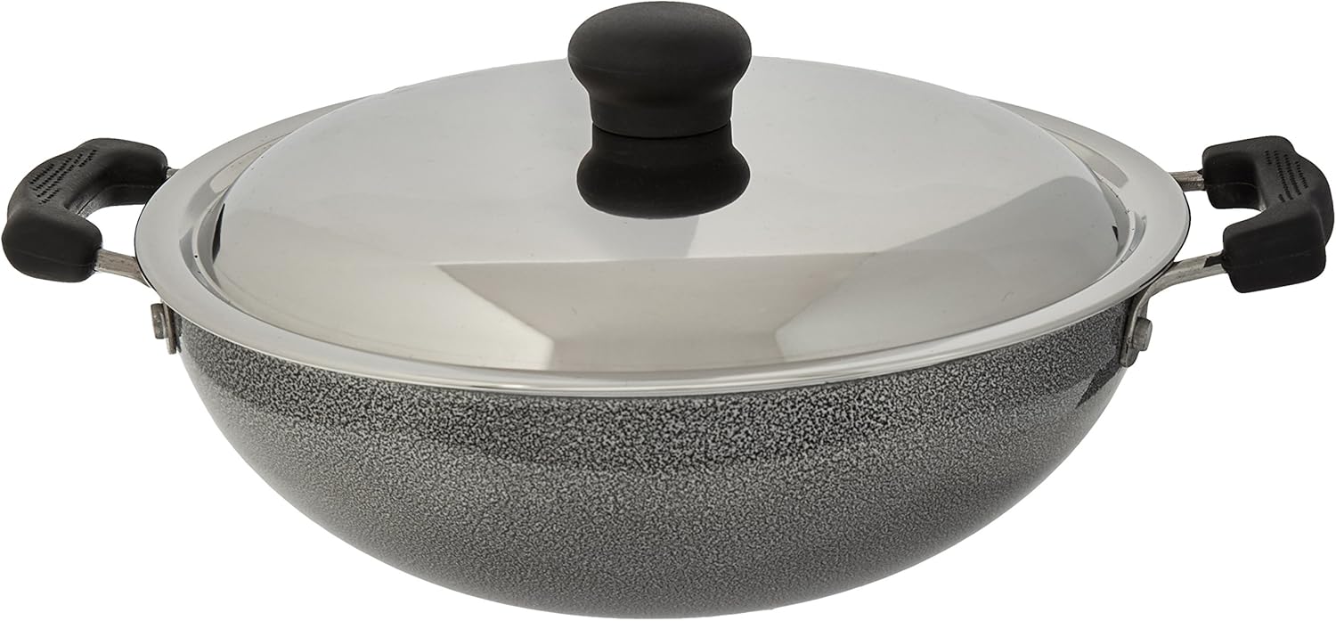 Prestige Manttra Omega Select Plus 250 Deep Fry Pan and Kadai Combo Set - Medium Size for Indian Cooking