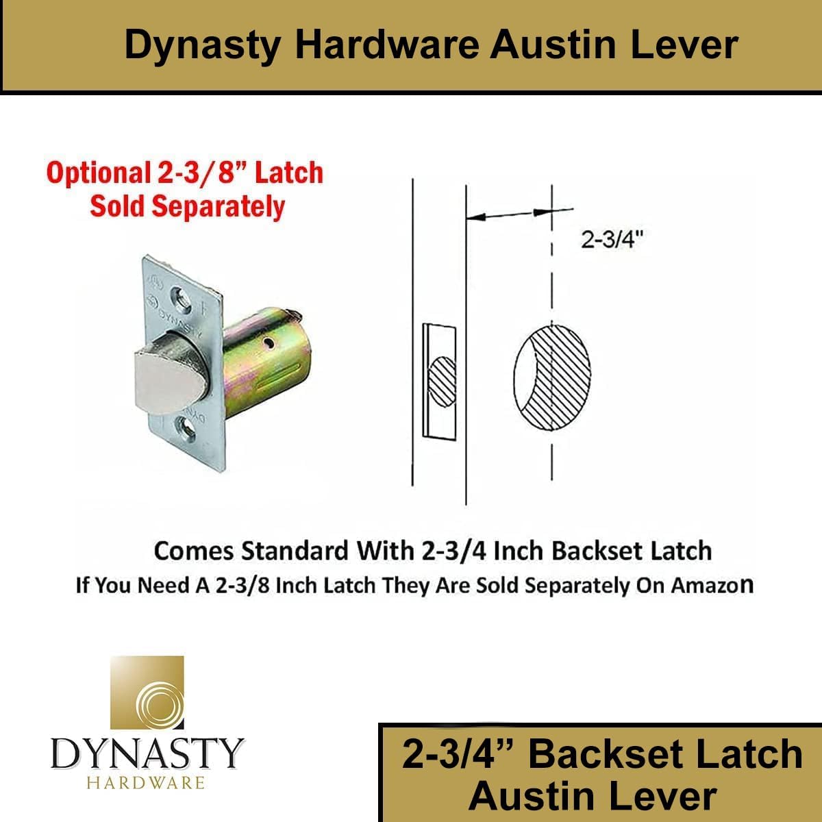 Privacy Door Lock - Dynasty Hardware Austin Medium Duty Commercial in Satin Chrome - WildKart