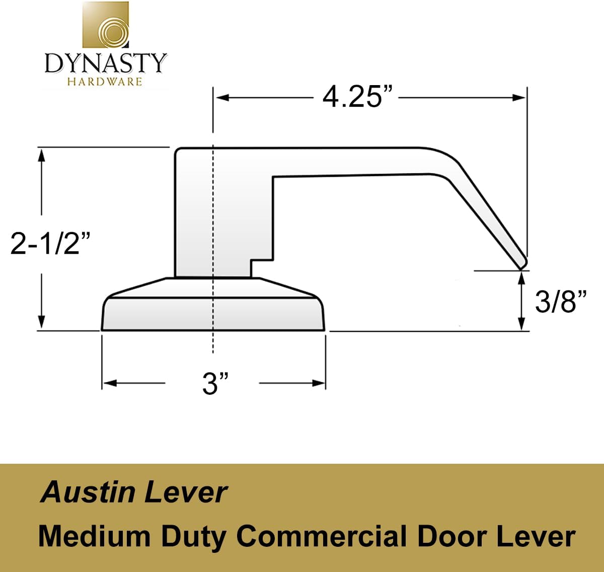 Privacy Door Lock - Dynasty Hardware Austin Medium Duty Commercial in Satin Chrome - WildKart