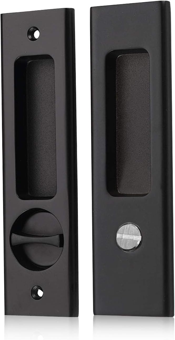 Privacy Round Pocket Lock for Sliding and Barn Doors - NCL Hardware Flush Handle for Bathrooms