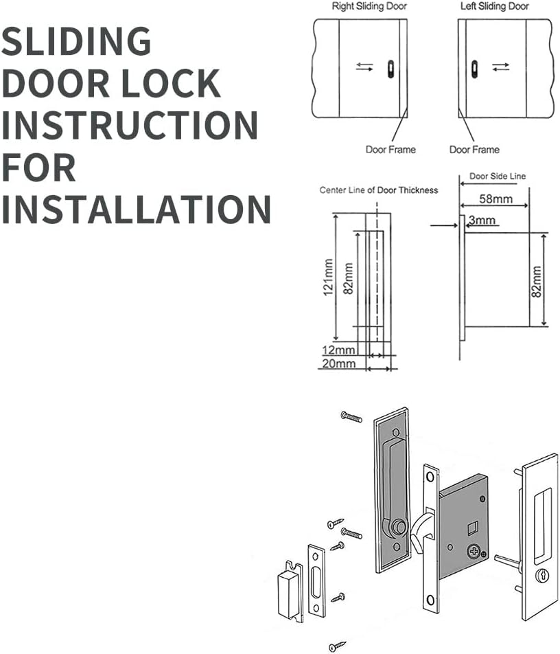 Privacy Round Pocket Lock for Sliding and Barn Doors - NCL Hardware Flush Handle for Bathrooms
