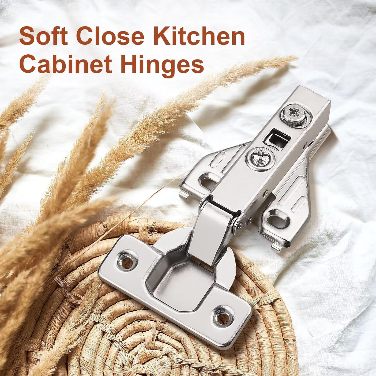 Probrico Soft Close Kitchen Cabinet Door Hinges - 2 Pack, 105 Degree Opening Angle, Self Closing, Face Frame Cabinet, Mounting Screws Included
