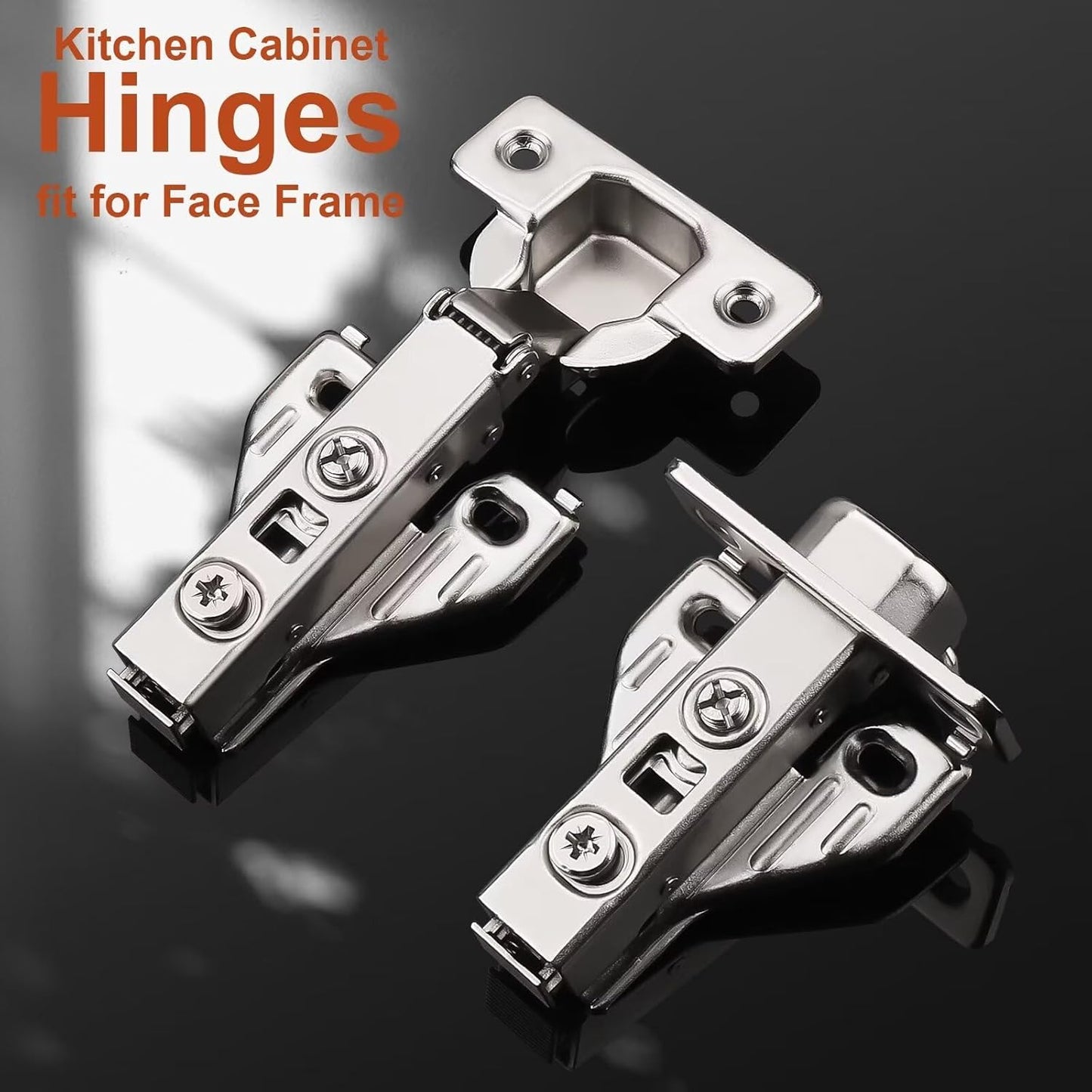 Probrico Soft Close Kitchen Cabinet Door Hinges - 2 Pack, 105 Degree Opening Angle, Self Closing, Face Frame Cabinet, Mounting Screws Included