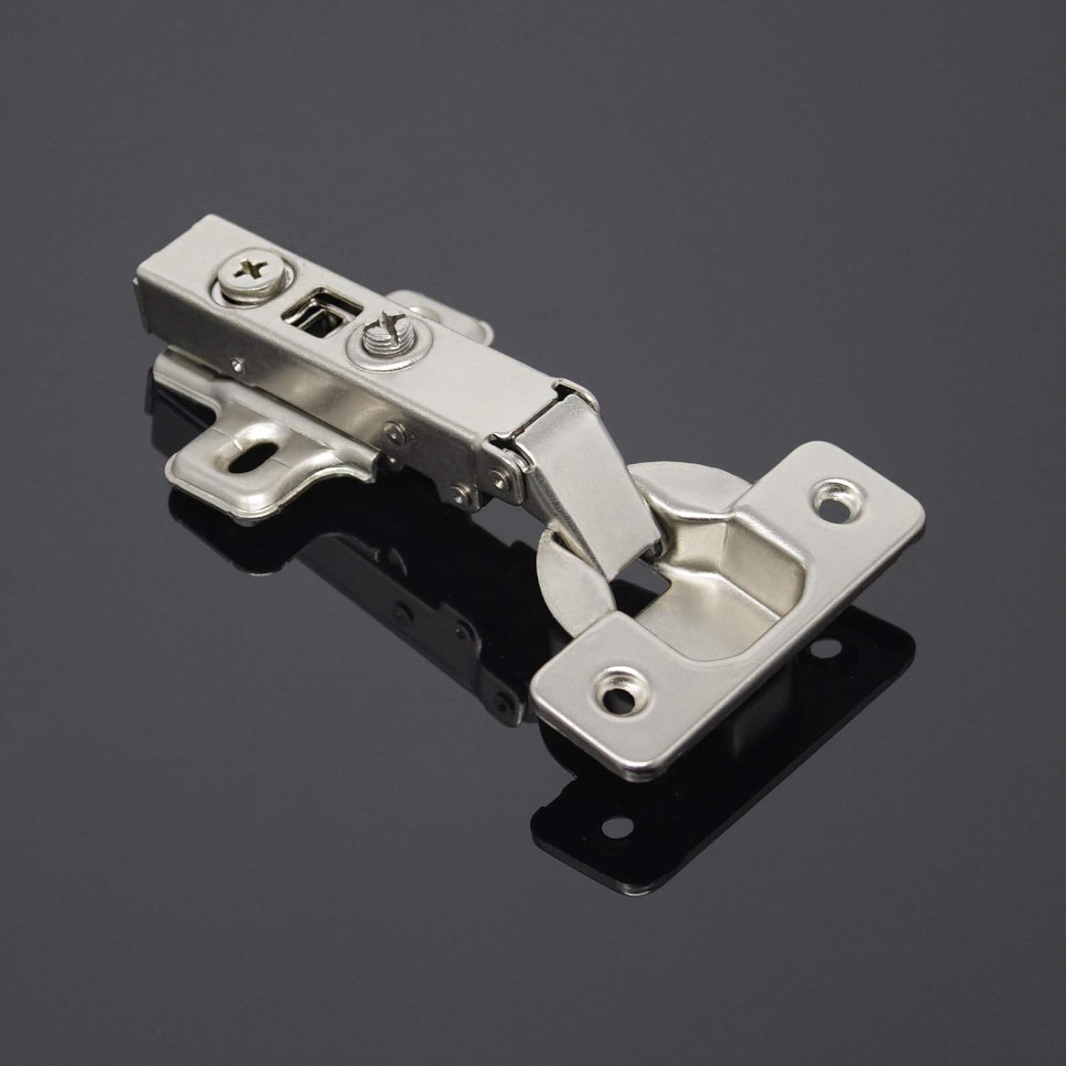 Probrico Soft Closing European Full Overlay Concealed Hinge with Mounting Plate - 105 Degree, 2 Pair