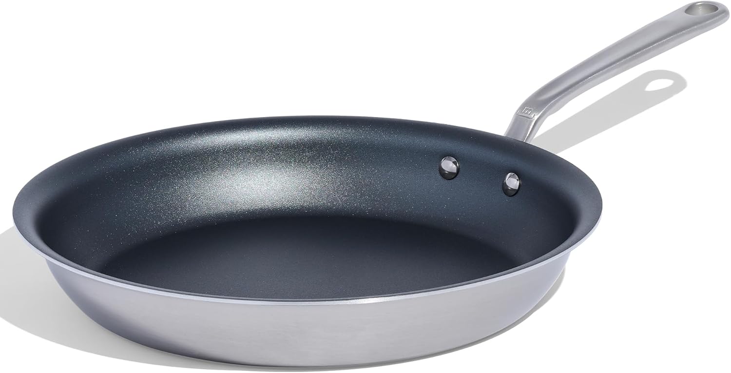 ProCoat 12" Non Stick Frying Pan (Graphite) - 5 Ply Stainless Clad Nonstick - Professional Cookware - Made in USA - Induction Compatible