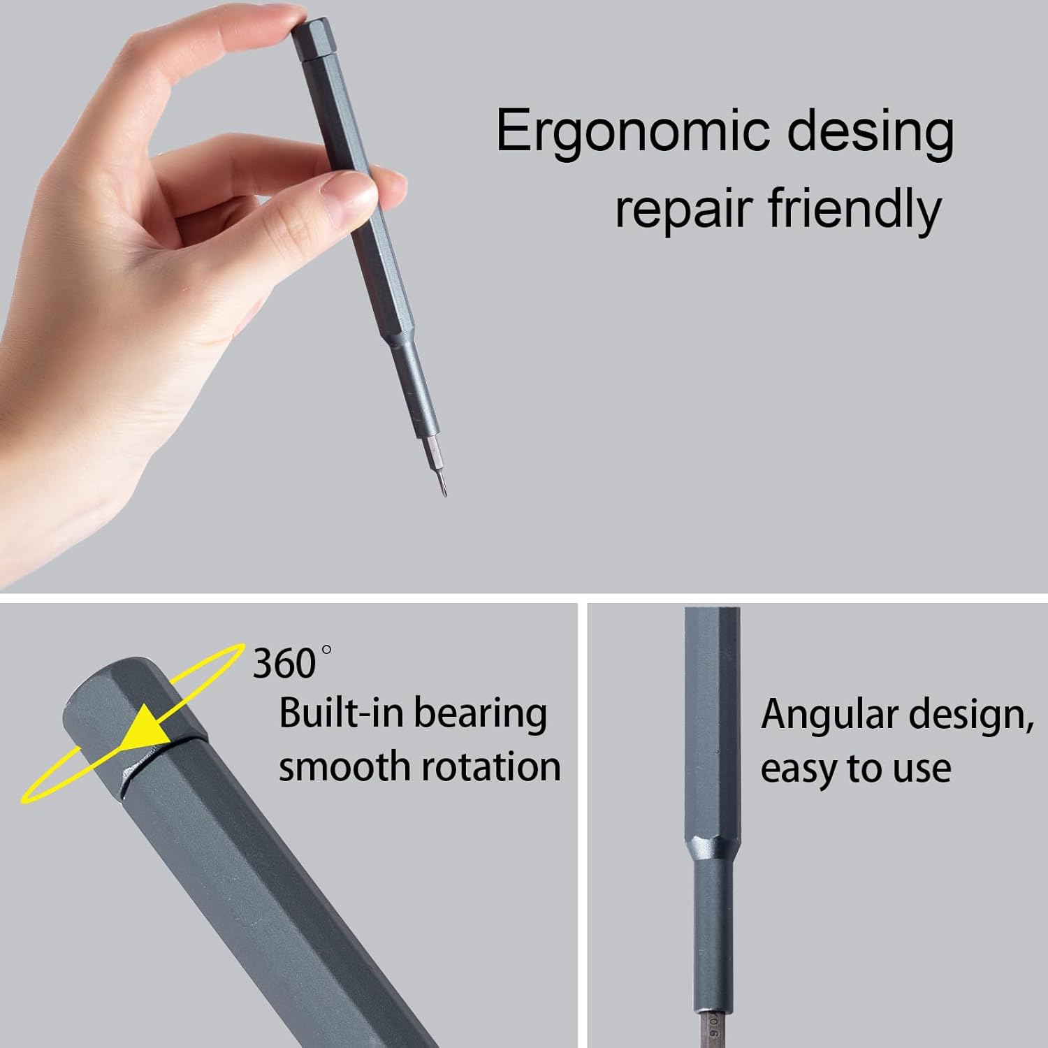 Professional 24 in 1 Mini Screwdriver Set with Magnetic Tip for Precision Repairs - Ideal for Laptops, Glasses, Cameras - Grey