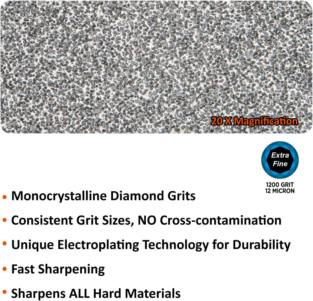 Professional Diamond Sharpening Steel Rod with Angle Guides for Chef and Kitchen Knives - SHARPAL 119N