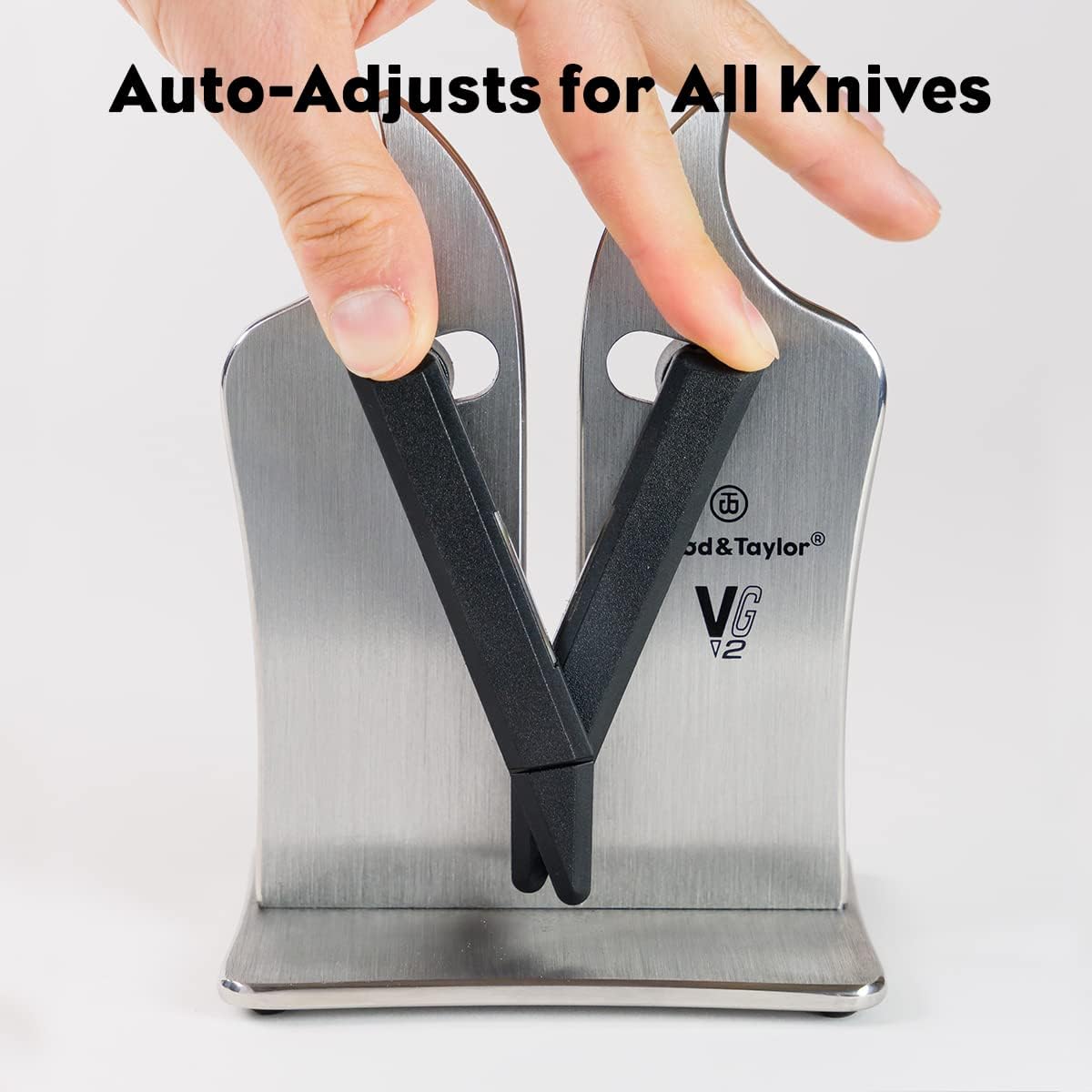 Professional Knife Sharpener with 3-Action Tungsten Carbide for Stainless Steel Blades by Brod & Taylor VG2