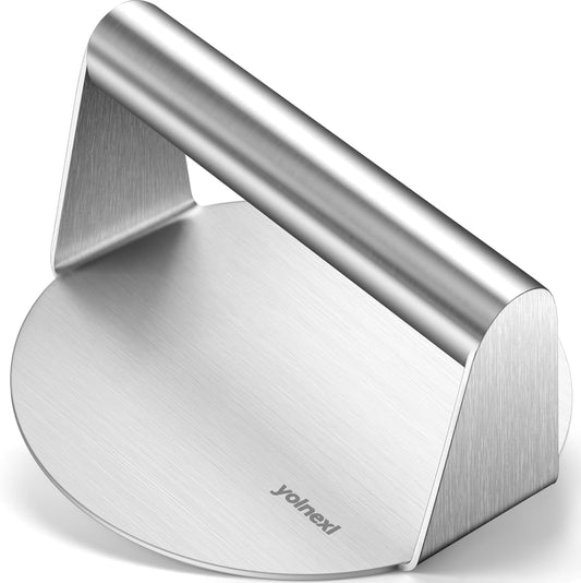 Professional Stainless Steel 5.5 Inch Round Burger Press for Griddle - Smashburger Tool for Bacon, Ground Beef, Sausage