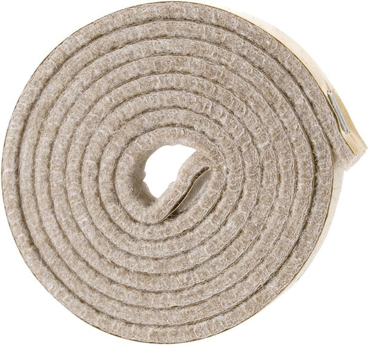 Protect Surfaces with SoftTouch 1/2" x 60" Heavy-Duty Self-Stick Felt Furniture Strip Roll - Beige (1 Pack)