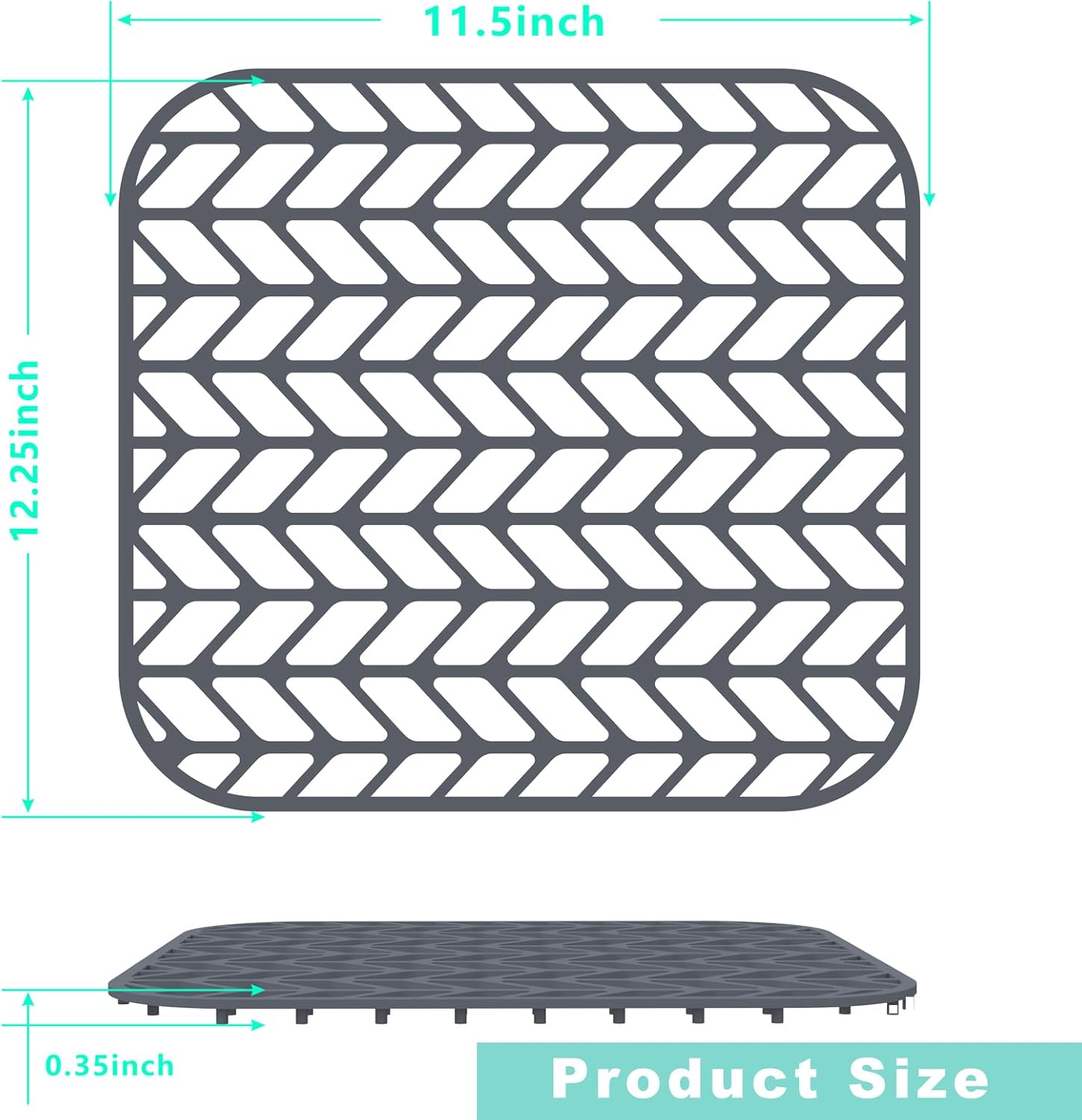 Protect Your Kitchen Sink with AWOKE 12.25" x 11.5" Silicone Sink Mat - Heat-resistant & Easy to Clean - Ideal for Stainless Steel Sink