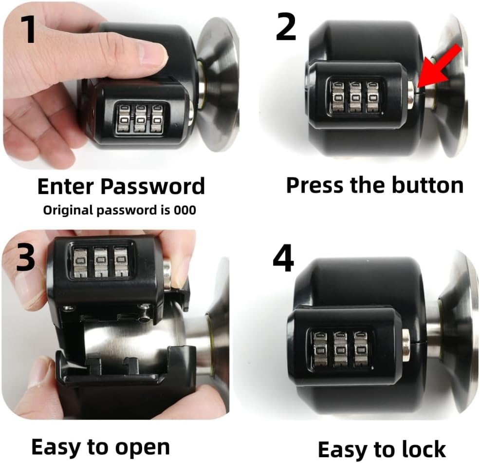 PUGED Door Knob Lockout Device Cover - Temporary Lock for Bedroom Door - Disable Doorknob/Faucet/Water Valve - No Drilling Needed