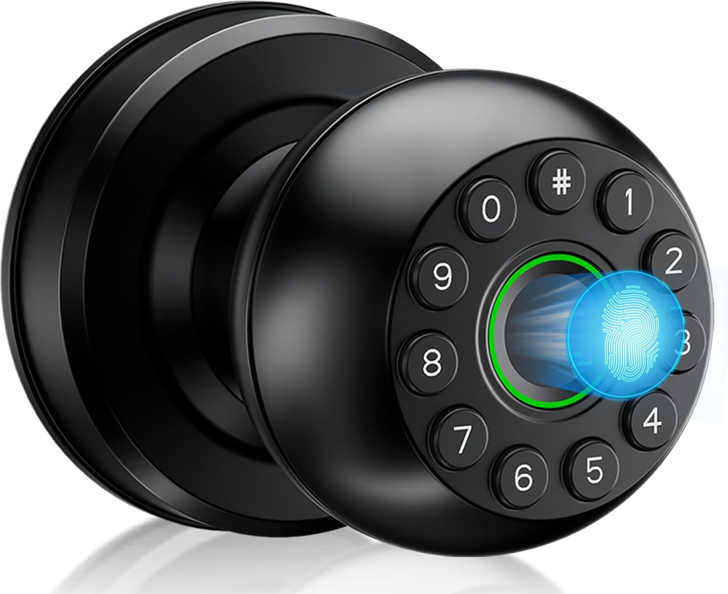Pulido Smart Fingerprint Door Lock with Keypad and Real Buttons - No App Required - Ideal for Bedroom, Office, Apartment